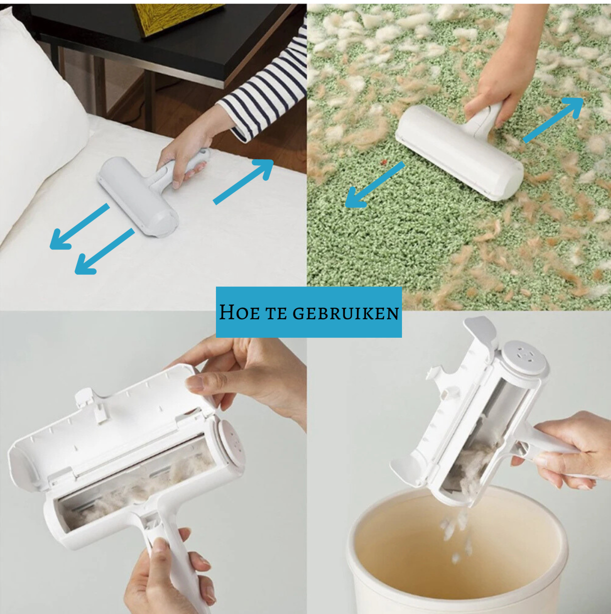Kattenhaar roller. rolt alle haren van meubels en kleding