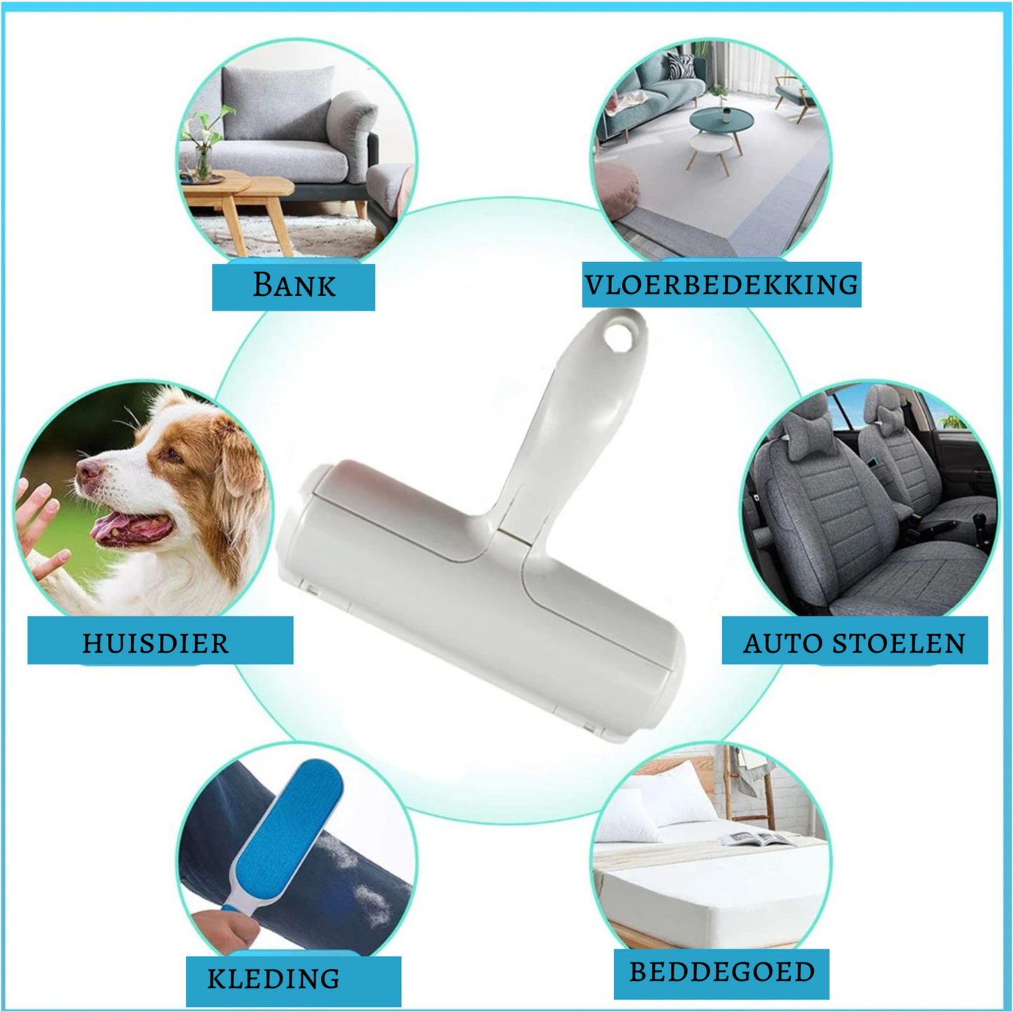Kattenhaar roller. rolt alle haren van meubels en kleding